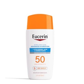 Eucerin Sun Advanced Hydration Ultra-Lightweight Face Sunscreen SPF 50 with Hyaluronic Acid & Humectants, Hydrating Sunscreen for Face, Non Comedogeni