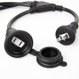 NICOH NCT-DB3WP Rainproof Distribution Cord, 3 Distribution, 15 A, Total Up to 1,500 W, Outdoor Rainproof 3 Distribution Cord, Great for Outdoor Work and Illumination