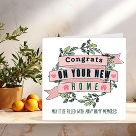 Happy New Home Card - Happy Memories - Housewarming Cards New Home Card House