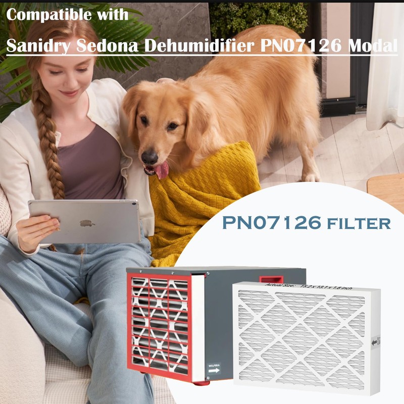 DAODEFUL PN07126 MERV-13 Dehumidifier Filter Replacement Compatible with Sanidry Sedona