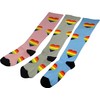 3 Pair Large/X-Large Premium Quality Colorful Moderate Graduated Compression Socks