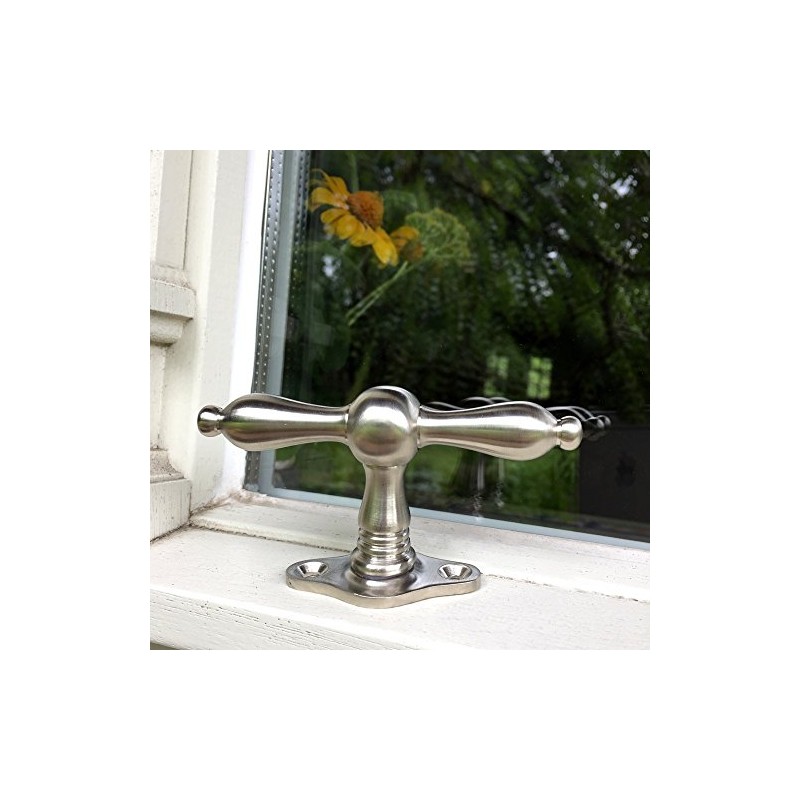 Antikas - Window Handle Nickel Window Fittings Antique Cross Handle