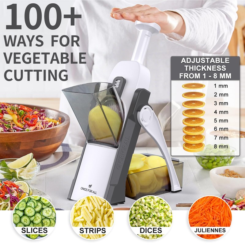 ONCE FOR ALL Safe Mandoline Slicer 5 in 1 Vegetable