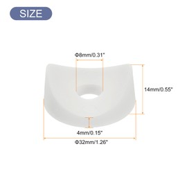 sourcing map 15Pcs Plastic Round Washers, 8mm x 32mm x 4mm White PE Concave Washer Spacer Hardware Machine Fastener for Round Tube Fixing