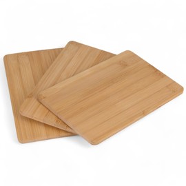 MIJOMA Bamboo Chopping Board Set, Pack of 3, Sustainable Chopping Boards 22 x 14 cm, Robust & Hygienic, Ideal for Kitchen and Camping