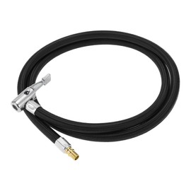 A ABSOPRO Reifenfüller-Verlängerungsschlauch Langlebig 115cm M8x0.8 15,5mm OD Luftkompressor-Verlängerungsschlauchadapter Reifenventil Nylon Schwarz 1 Stück