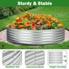 OUSHENG 5x5x1ft Round Galvanized Raised Garden Beds Outdoor, Steel Fire