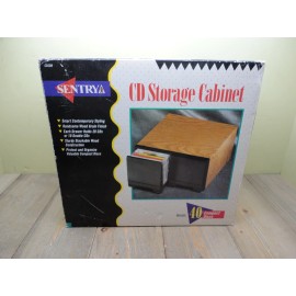 Sentry 40 CD Storage Cabinet New Faux Wood Grain Video Game Jewel Case CD2DR