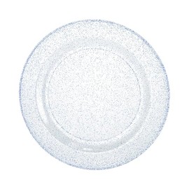 EcoQuality 7.5 Inches Blue Plastic Round Salad Plates with Glitter Design – Elegant Disposable Plates for Parties, Weddings, Events - Durable, Stylish, Reusable Tableware (70)