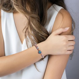 Friendship Gifts for Women, Birthday Gifts for Women Friendship, Best Friend Women Gifts, Heart Bracelet Imperial Stone Beaded Purple Imperial Jasper Bracelet