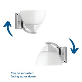 Progress Lighting Appeal Collection 1-Light Etched White Glass Modern Bath Vanity Light Polished Chrome