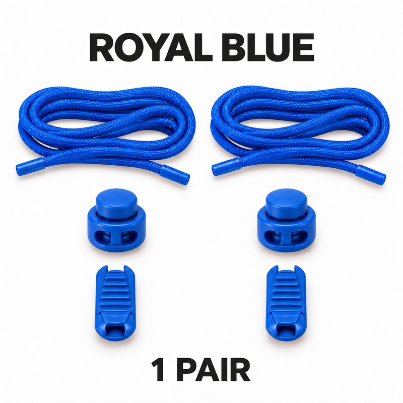 Elastic No-Tie Shoelaces with Button Lock – Stretch Round Laces