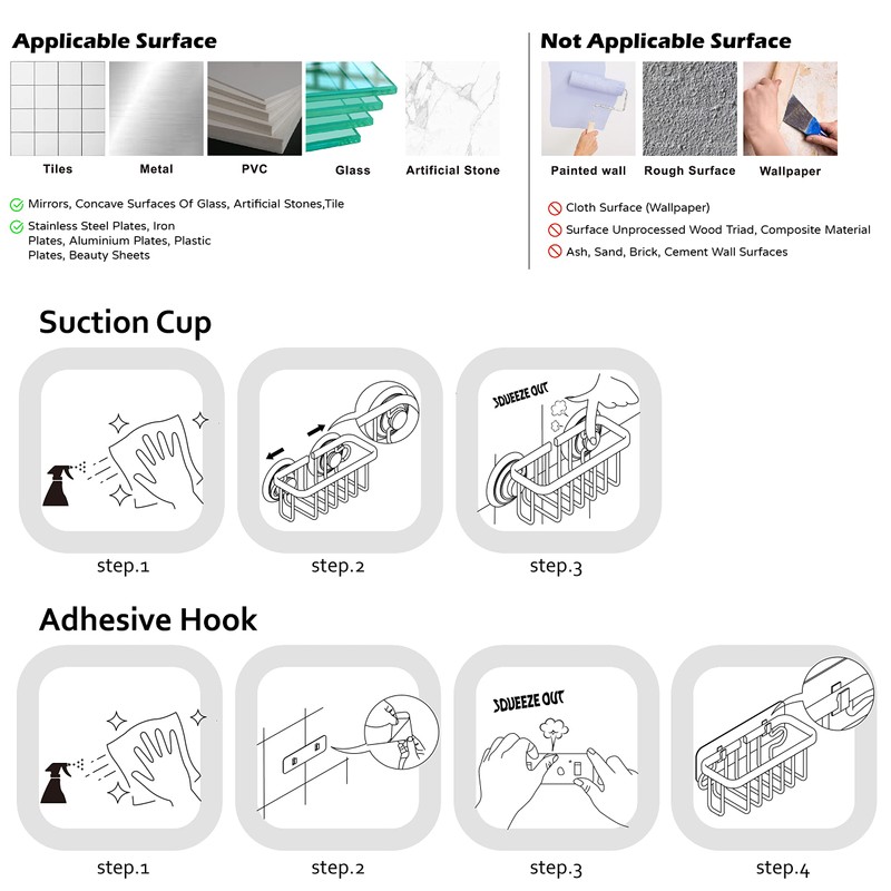 SunnyPoint NeverRust Kitchen & Bathroom Sink Caddy for Sponges, Scrubbers,