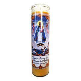 Our Lady of Charity (Nuestra Senora de la Caridad del Cobre) Yellow Devotional Candle