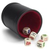 Brybelly Set of 5 Poker Dice with Professional Leather Dice