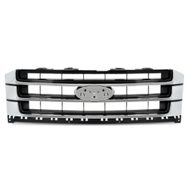 HECASA Front Grille Compatible with 2015-2017 Ford Expedition FL1Z8200A FO1200588 Bumper Grill Assembly Grille ABS Plastic Black+Silvery