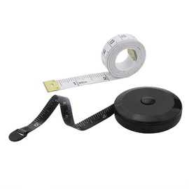 Wociud 2PCS Measuring Tape for Body, 60 Inch/1.5M Black Retractable Dual Sided Measure Tape Set
