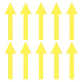 YOKIVE 6Set / 60Pcs Arrow Stickers, Directional Signs Floor Wall Decal | PVC Sticky Removable for Floor, Wall, Markers (Yellow, 2x1-inch)