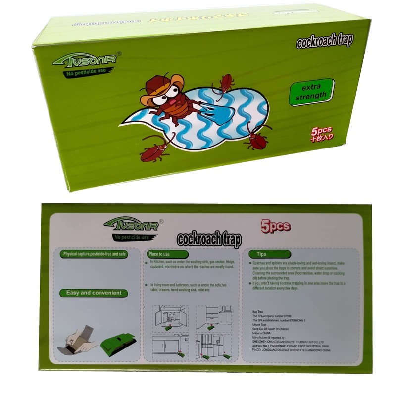 Roach Traps,Baited Glue Traps,Cockroach Trap Pet Friendly(5 apck)