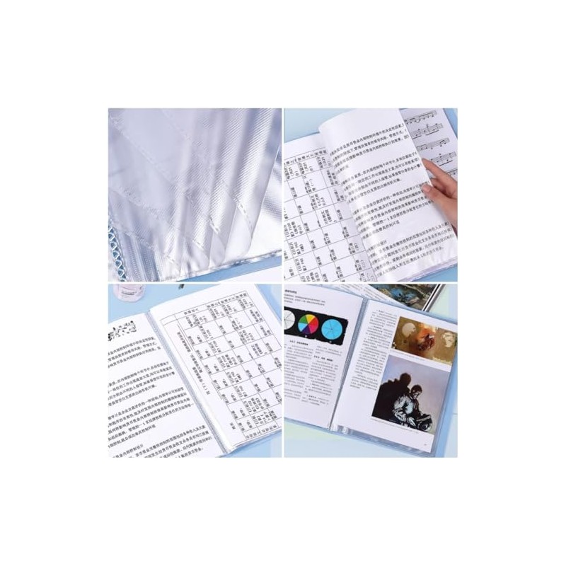 Carpeta con 60 fundas de plástico, 120 páginas con bolsillo