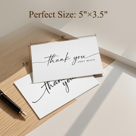 48 Pack Thank You Cards with self seal Envelopes and Matching Stickers,5x3.5 Inch Minimalistic Design,Printable, Mailing, suitable for Weddings, Business, Baby & Bridal Showers, Graduations & Funerals