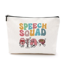 Funny Speech Therapy Gifts, SLP Gifts, Speech Therapy Makeup Bag, Christmas Birthday Appreciation Gifts for Women Speech Language Pathologist Therapist Coworker Travel Toiletry Bag Skin Care Bag