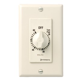 Intermatic FD60MAC 60-Minute Spring-Loaded Wall Timer for Lights and Fans, Almond