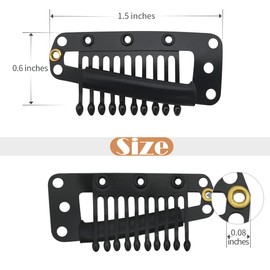 Dreamlover Wig Clips, Hair Extension Clips, 10 Teeth, Black, 30 Pieces
