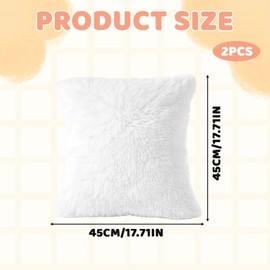 KYEDGC 2Pcs White Cushion Covers, Decorative Pillows for Bed, 45x45 Cm Cushion Covers