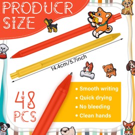 Sayglossy 48 Pcs Vet Tech Gifts Veterinary Dog Lovers Pen Dog People Writing Pen Pencil Toppers Set Puppy Black Ink Ballpoint Pens for Veterinary Technician Week Christmas Nurse Dog Birthday Gifts