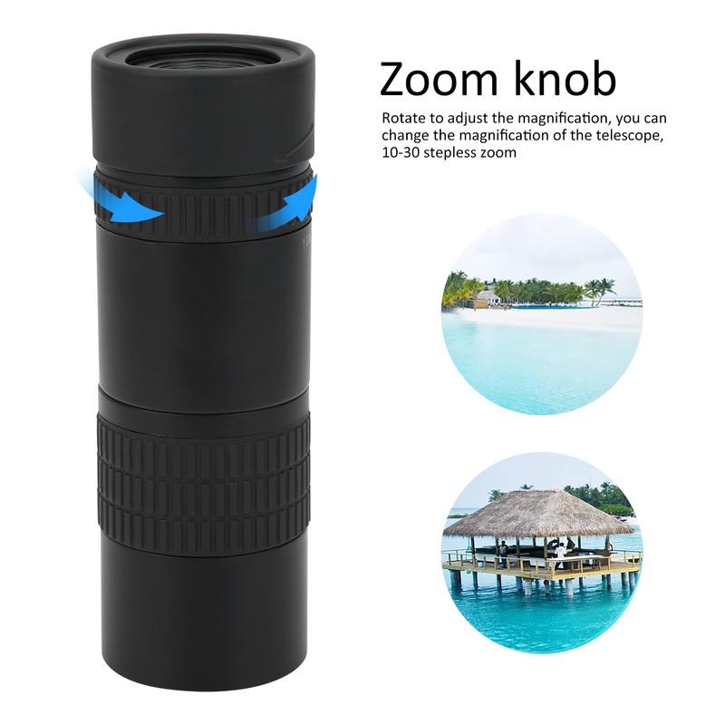 Portable Monocular Telescope Higher Magnification Definition Afocal Zoom 10‑30XLow Light