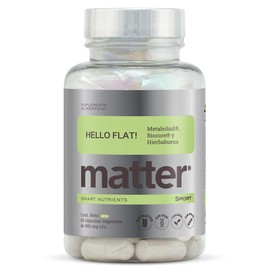 Matter Smart Nutrients | Hello Flat | Aceleracion del Metabolismo, Desinflamación Vientre| Efecto diuretico, Saciedad| Enzimas | Extracto de hierbabuena y Melisa