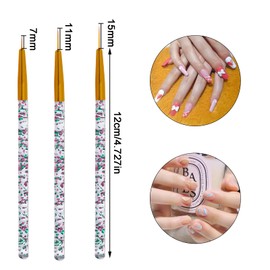 obmwang 9 Pieces Acrylic Nail Art Liner Brushes, Nail Gel Polish Painting Nail Art Design Nylon Brush Nail Painting Drawing Pens for Home Use and Professional Nail Salon