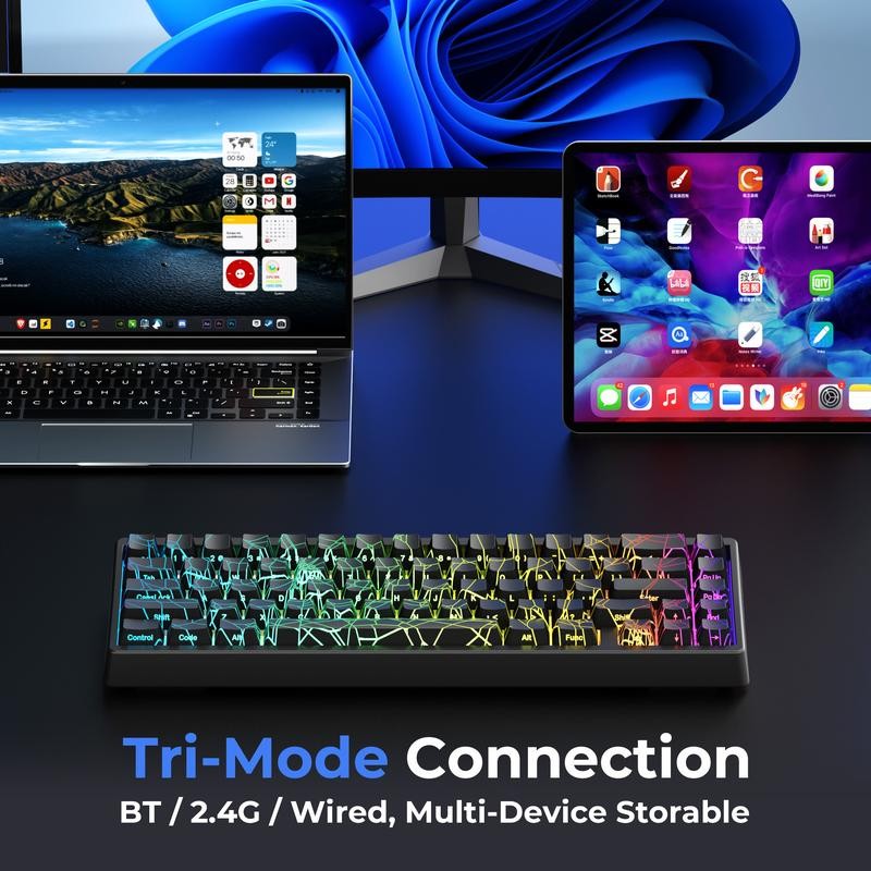 XVX M67 Tri-Mode Mechanical Keyboard With Spider Web IMD-Tech Keycaps,