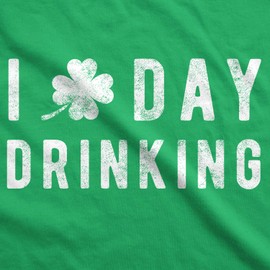 Crazy Dog T-Shirts Men's Funny St Patricks Day Shirt – I Clover Day Drinking Shamrock Tee, Irish Party Beer Drinking Outfit - Green - L