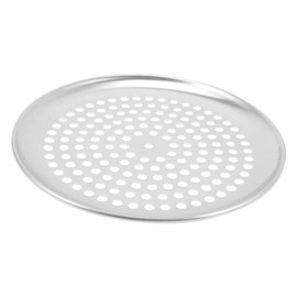 Tofficu Stainless Steel Pizza Pan with Holes Nonstick Baking Tray for Even Heating Perforated Design for Homemade Pizza and Daily Use