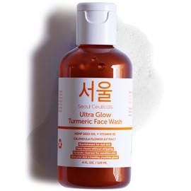 SeoulCeuticals SeoulCeuticals Korean Turmeric Face Wash Cleanser C Vegan Cruelty Free Korean Skincare Facial Cleanser C K Beauty Skin Care for Dry Sensitive Skin 4oz