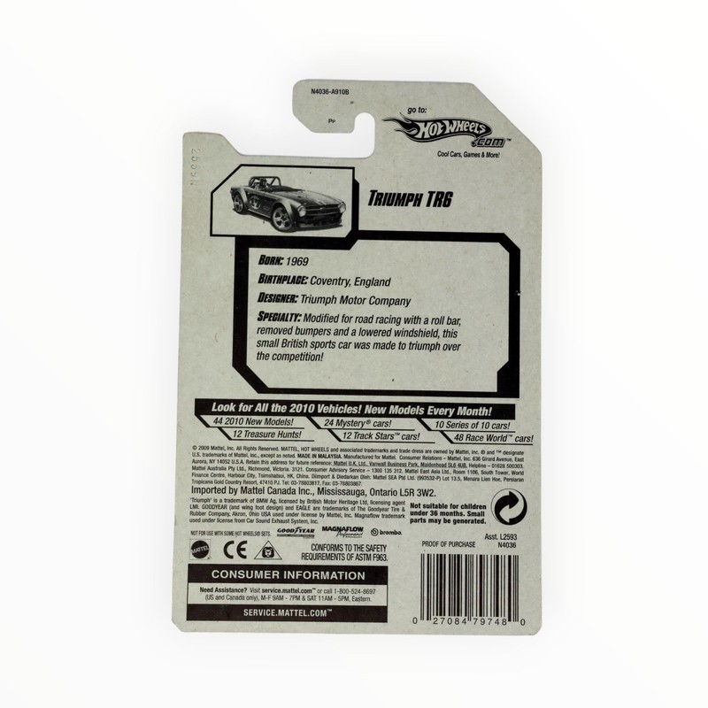 Hot Wheels Triumph TR6 - Verde 33/190 2009 Nuevos modelos