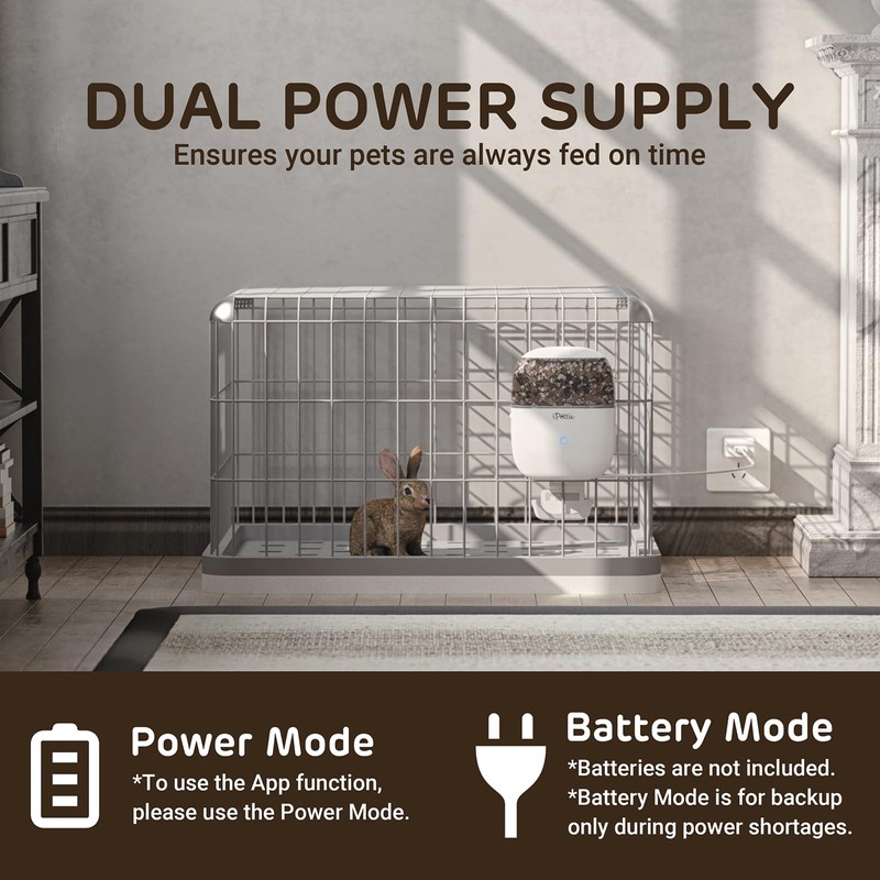 iPettie Smart WiFi Hanging Cage Feeder for Rabbits, Cats, Dogs