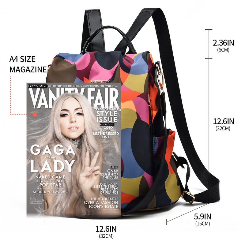 shepretty Women's Anti-Theft Backpack Shoulder Bag School Bag, 4 colourful,