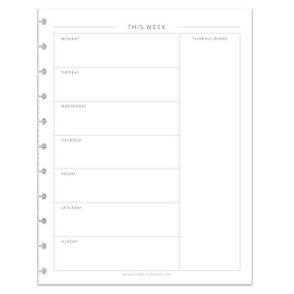 BetterNote This Week Refill Pages for Disc Notebooks, Fits Big Happy Planner, Levenger Circa, Staples Arc, Talia (Classic- 12 months, 11-Disc, 8.5"x11")