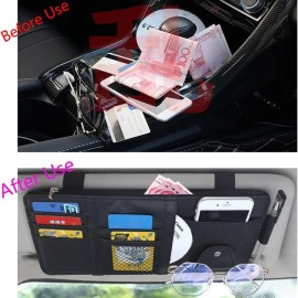 NoBrand 2 Packs Car Sun Visor Pocket Organizer for Car Truck, Car Visor-2PCS, Black