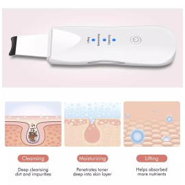 WP Limpiador Facial Ultrasónico Blanco Con 2 Cepillosde Masaje