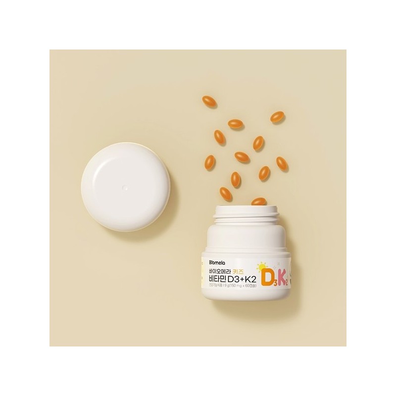 Biomera [바이오메라] 키즈 비타민 D3+K2 2개세트 (60캡슐x2) [Biomera] Kids Vitamin