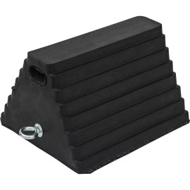 Buyers Products Rubber Wheel Chock with Chain Eye, Heavy Duty and Durable 10"Wx8"Dx6"H
