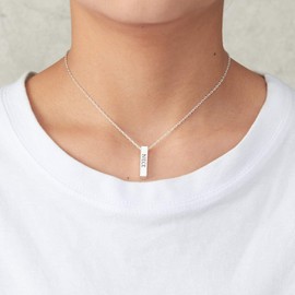 Philip Jones Silver Plated Niece Bar Necklace