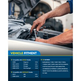 PHILTOP New Alternator Compatible With 2008-2010 Dodge Charger, 2008-2010 Chrysler 300, 2008-2010 Dodge Challenger, 2008 Dodge Magnum, 2012-2013 Dodge Charger 6.4L V8, 2012 Chrysler 300 6.4L V8 11383N