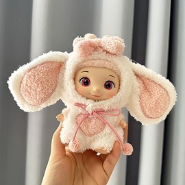 jrelecs 17cm Doll Clothes,Outfits for Clothes Set, Dolls Keychain Accessories, Faking Animal Style Outfit Jumpsuit,Big Ear Bunny for Dolls (Doll Not Included)