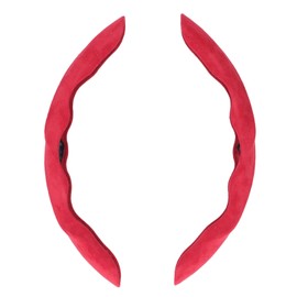 2PCs Car Steering Wheel Cover Segmented Protector Anti Skid Replacement for Ford Escape Fusion Mustang Red