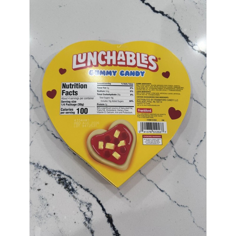 Frankford - Lunchables Pepperoni Pizza Buildable Gummy Candy Valentine Heart